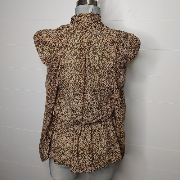 Zara leopard print sheer blouse size XS - Picture 8 of 13
